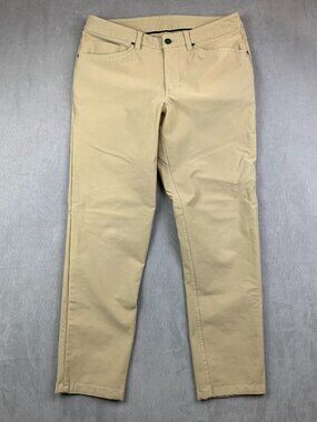 Lululemon Mens Pants 31 Beige Jeans ABC Slim Fit Utilitech Tapered M5ABNS 31x28